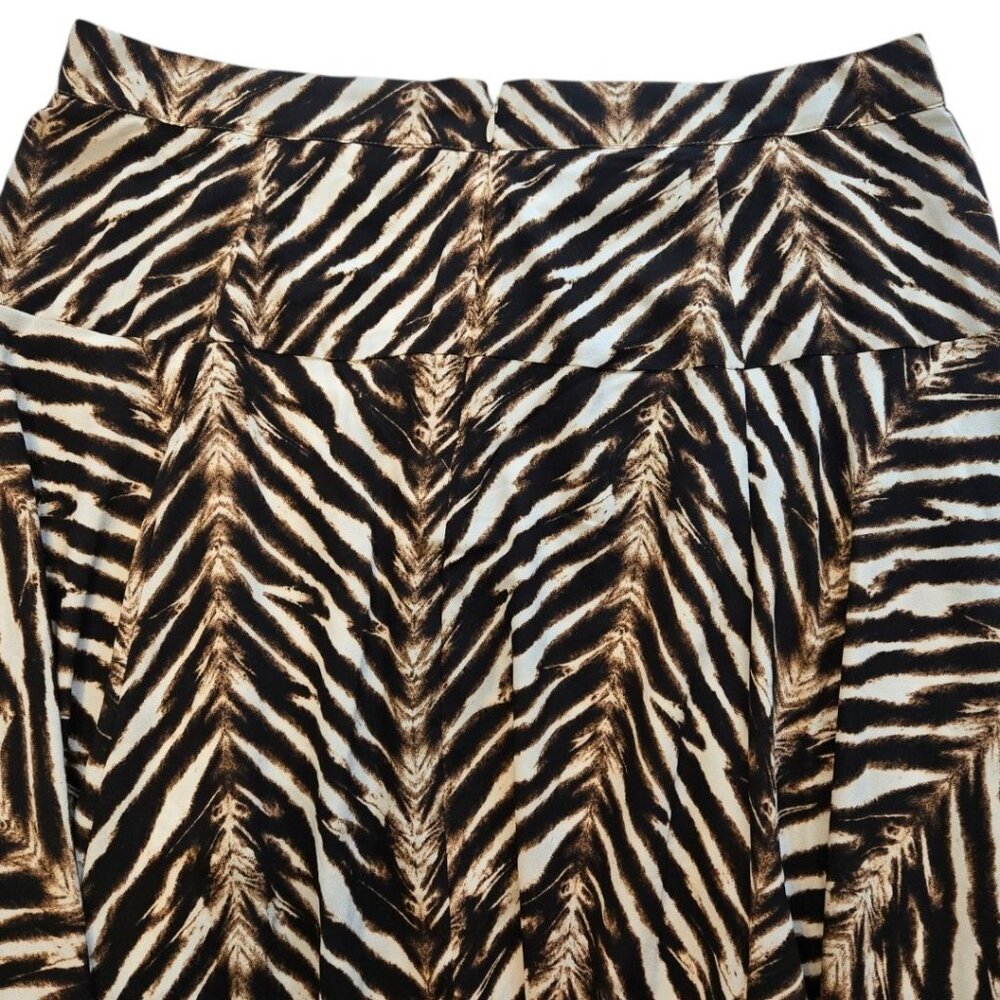 Calvin Klein Animal Print Skirt Fully Lined Chiffon Handkerchief High Low Hem 16 - Picture 7 of 10